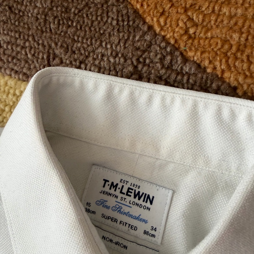 T.M.Lewin Men’s Button Down Dress Shirt Set of four Neck 15 Sleeve Length 34 - Picture 5 of 8
